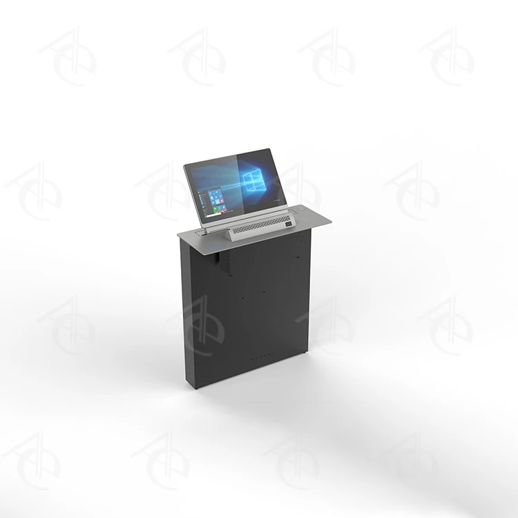 17'' Motorized Retractable Adjustable Tilt Monitor With Foldable Microphone